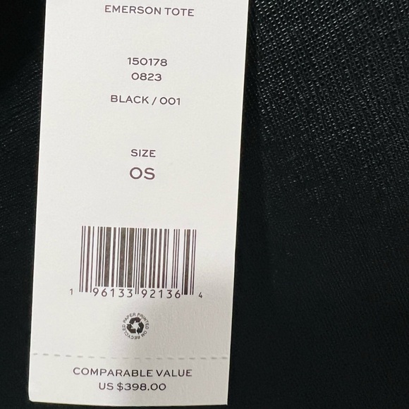 Tory Burch Large Leather Emerson Tote & Continental Wristlet Wallet In Black - Picture 9 of 13